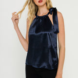 Satin Halter Neck Tank Top