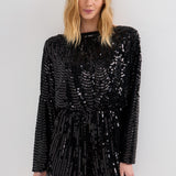 Boat Neck Sequin Romper