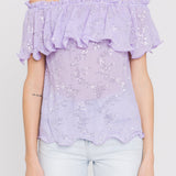 Tiered Sequin Chiffon Top