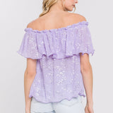 Tiered Sequin Chiffon Top