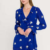 Embroidered Wrap Dress