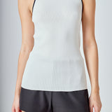 Contrast Halter Neck Top