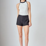 Contrast Halter Neck Top