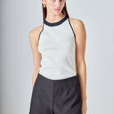 Contrast Halter Neck Top