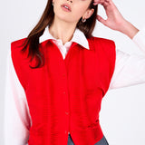 Pintuck Details Sleeveless Blouse