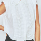 Pintuck Details Sleeveless Blouse