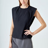 Sleeveless Pleated Top