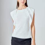 Sleeveless Pleated Top