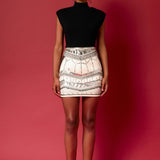 Beading Sequins Mini Skirt