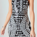 Beading Sequins Mini Dress