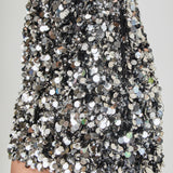Stretched Sequined Mini Skirt