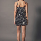 Stretched Sequin Mini Skirt