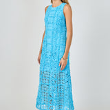 Iris Textured Sleeveless Maxi Dress