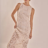 Textured Sleeveless Maxi Dress