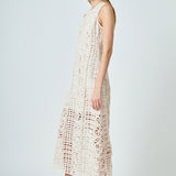 Textured Sleeveless Maxi Dress