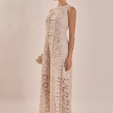 Textured Sleeveless Maxi Dress
