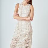 Textured Sleeveless Maxi Dress