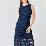 Textured Sleeveless Maxi Dress