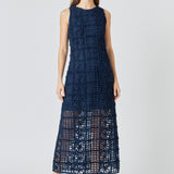 Textured Sleeveless Maxi Dress