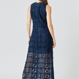 Textured Sleeveless Maxi Dress