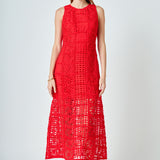 Textured Sleeveless Maxi Dress