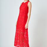 Textured Sleeveless Maxi Dress