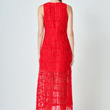 Textured Sleeveless Maxi Dress