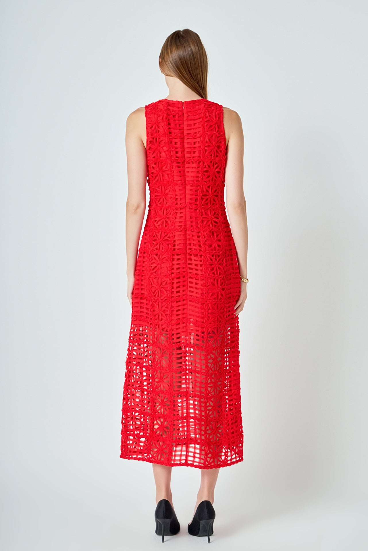 endless rose strapless textured column midi dress Endless Rose