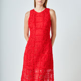 Textured Sleeveless Maxi Dress