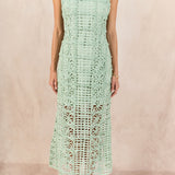 Textured Sleeveless Maxi Dress