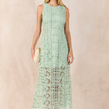 Textured Sleeveless Maxi Dress