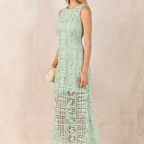 Textured Sleeveless Maxi Dress