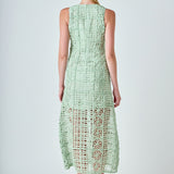 Textured Sleeveless Maxi Dress