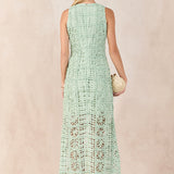 Textured Sleeveless Maxi Dress