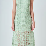 Textured Sleeveless Maxi Dress