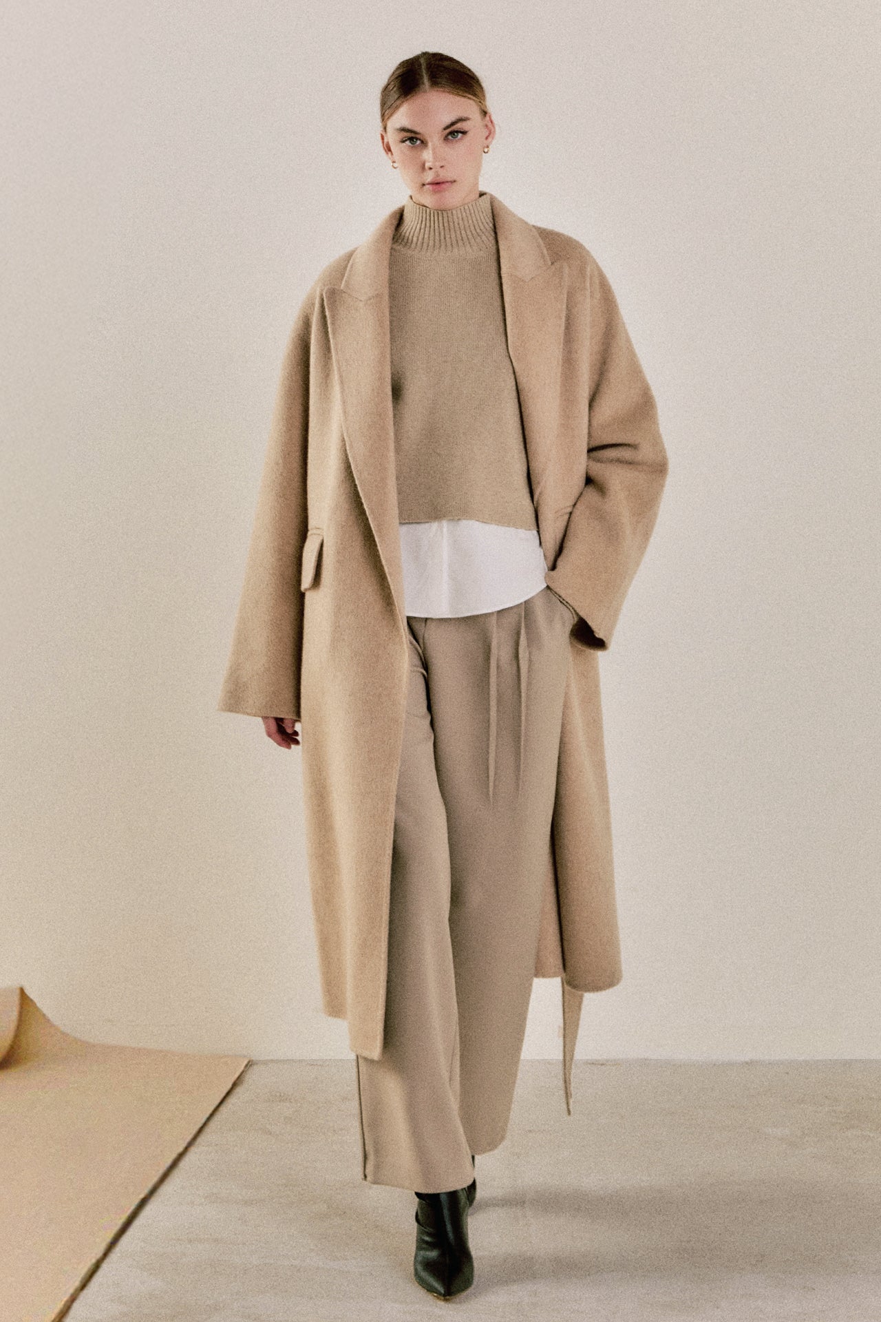 Belted Coat Long Coat Pretty Little Thing Black Faux Leather