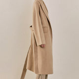 Handmade Blend Belted Maxi Coat