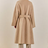 Handmade Blend Belted Maxi Coat