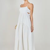 Evelyn Sleeveless Textured Cutout Maxi Dress