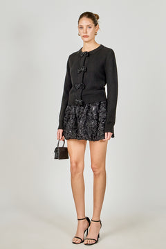 Colette Floral Sequin Bubble Mini Skirt