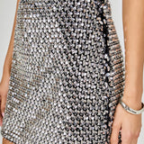 Floral Sequins Velvet Mini Skirt