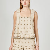 Bow Sleeveless Beaded Top