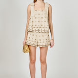 Bow Sleeveless Beaded Top