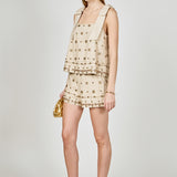 Bow Sleeveless Beaded Top