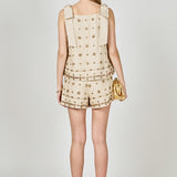 Bow Sleeveless Beaded Top