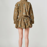 Eve Sequined and Beaded Cropped Shirt