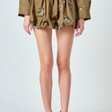 Eve Sequined and Beaded Low Waist Bubble Skirt