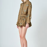 Eve Sequined and Beaded Low Waist Bubble Skirt