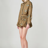 Eve Sequined and Beaded Low Waist Bubble Skirt