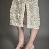 Beaded Pearl Midi Skirt